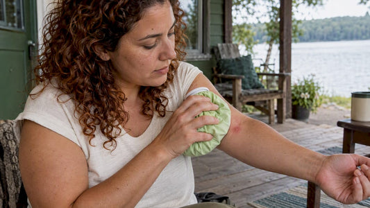Cold pack pressed against a swollen bite